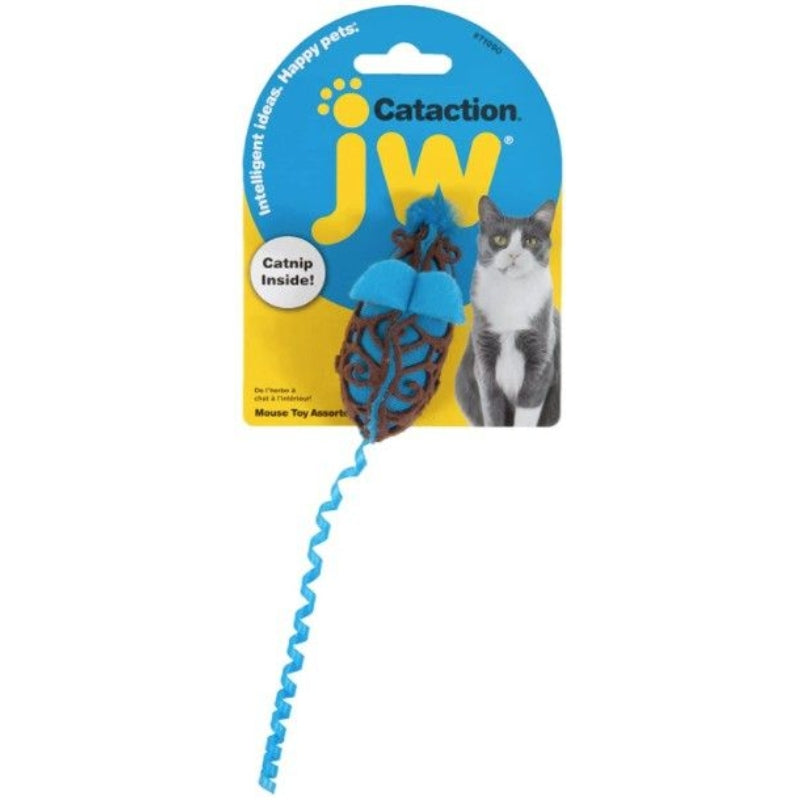 JW Pet Cataction Catnip Mouse Cat Toy With Rope Tail - 1 count