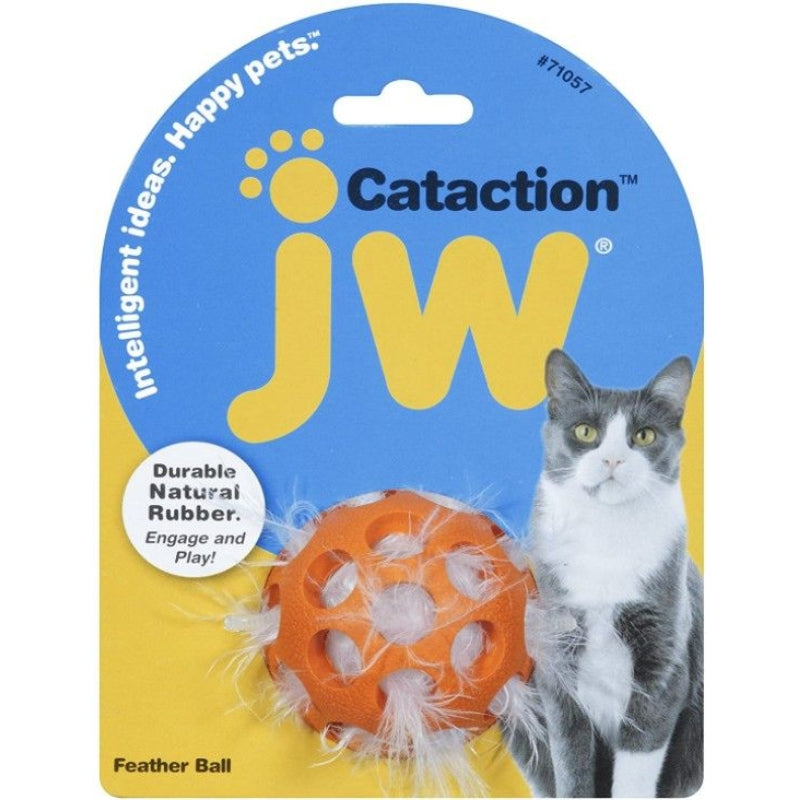 JW Pet Cataction Feather Ball Interactive Cat Toy - 1 count