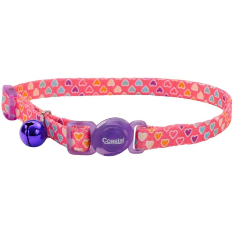 Coastal Pet Safe Cat Breakaway Collar Multi Heart - 12in.L x 3 8in.W